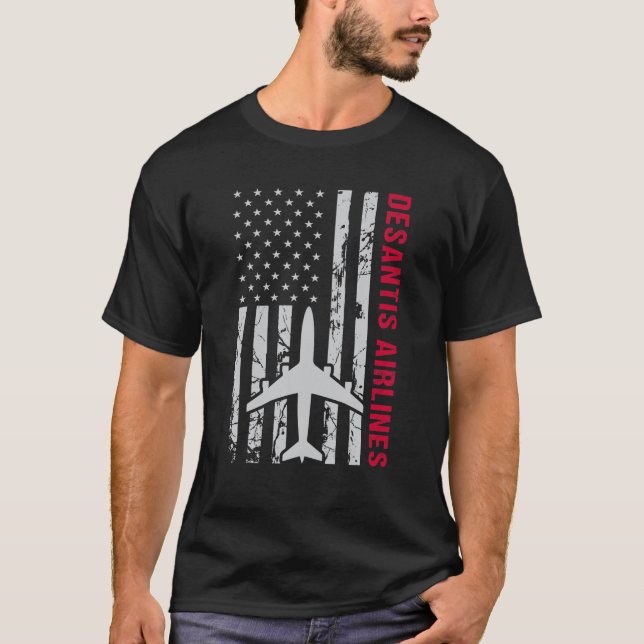 Desantis Airlines Bringing The Border To You Retro T Shirt (Framsida)