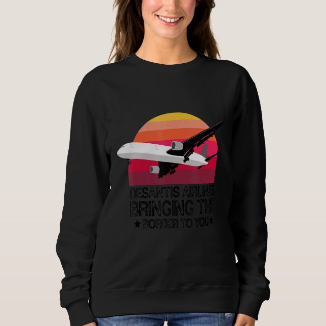 Desantis Airlines Bringing the Border to You Vinta T Shirt (Framsida)