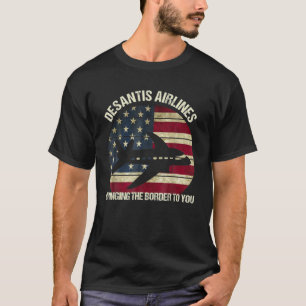 Desantis Airlines Lundny Vintage Politiskt meme Am T Shirt