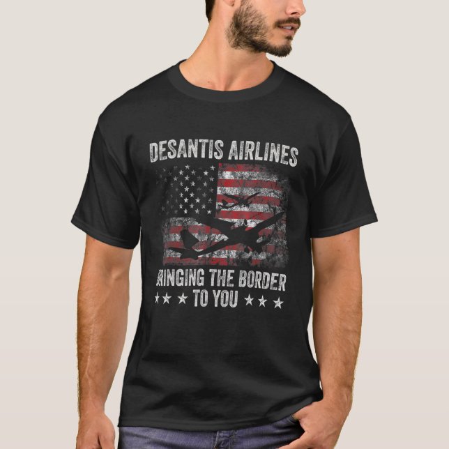 Desantis Airlines Lustigt politiskt bringande av b T Shirt (Framsida)