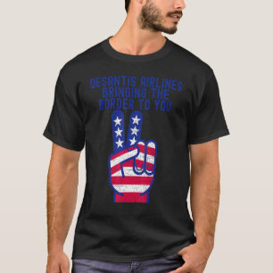 DeSantis Airlines Martha's Vineyard Meme Peace Sig T Shirt