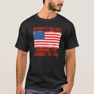 DeSantis Airlines Marthas Vineyard Meme USA Flagga T Shirt