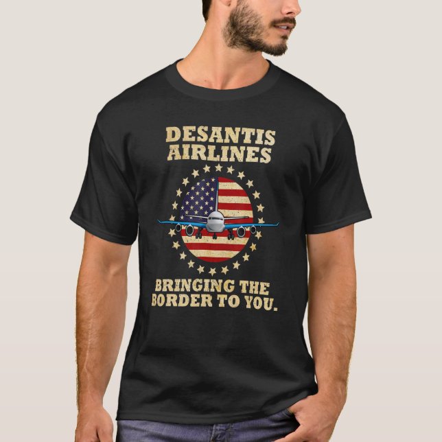 DeSantis Airlines politiska PM Ron DeSantis US F T Shirt (Framsida)