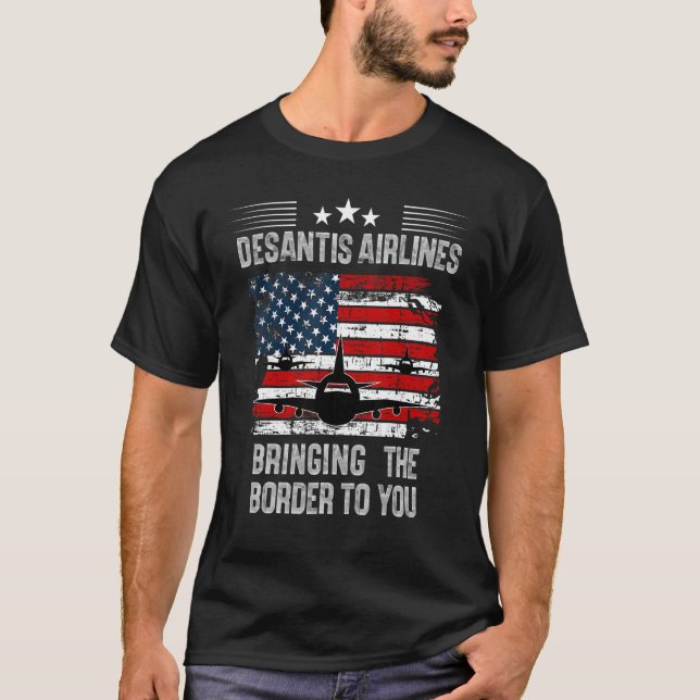 DeSantis Airlines Retro USA flagga DeSantis Airlin T Shirt (Framsida)