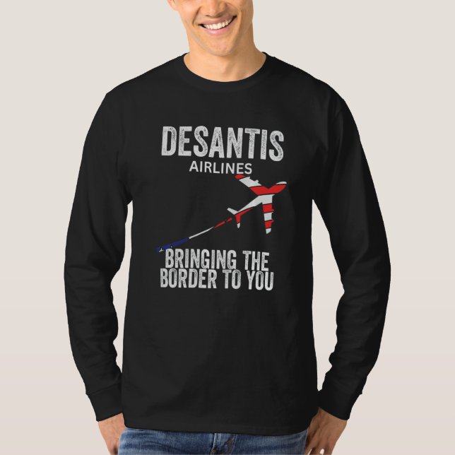 Desantis Airlines tar gränsen till dig  Poli T Shirt (Framsida)