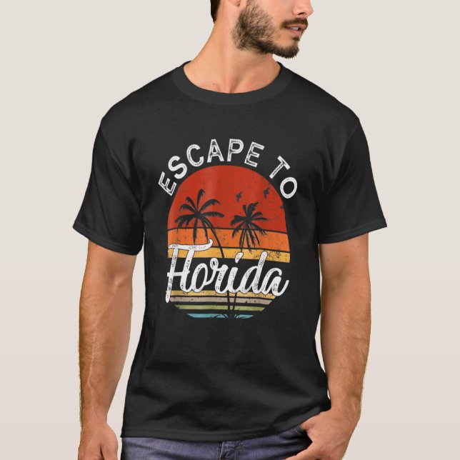 Desantis Escape to Florida Vinatge Funny T Shirt (Framsida)