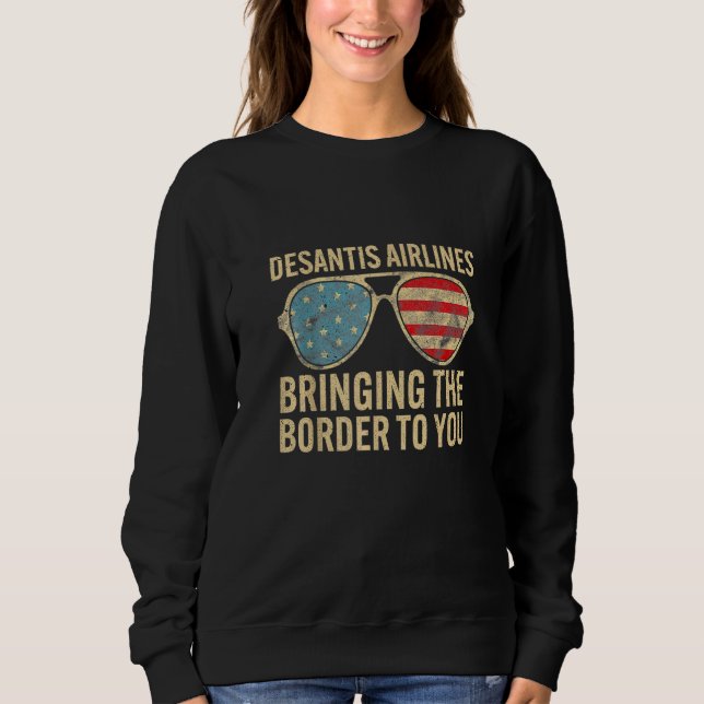 Desantis flygbolag tar gränsen till dig Retro T Shirt (Framsida)