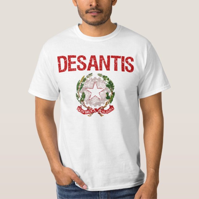 Desantis italienskt efternamn tee shirt (Framsida)