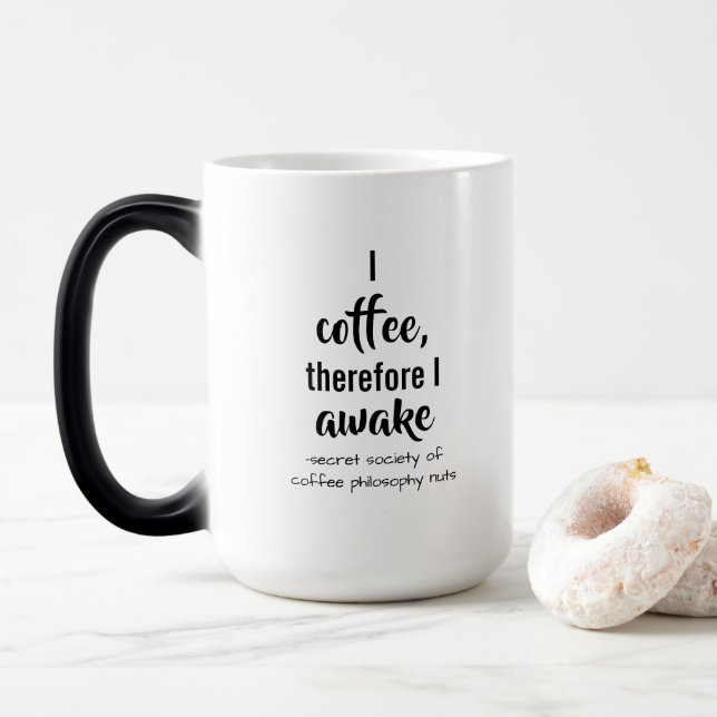 Descartes Coffee Philosophy Twist Magisk Mugg (Med munk)