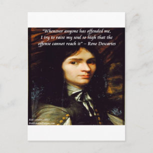 Descartes "Höj min själ" Berömd Citat Vykort