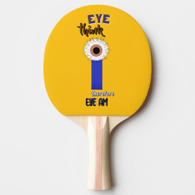 Descartes Smarta Tänkare Ögonboll Pingisracket (Framsidan)