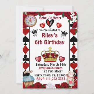 Descendants rise of red custom birthday invitation inbjudningar