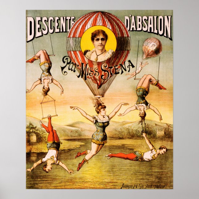 DESCENTE D'ABSALON Miss Siena Acrobatic Circus Poster (Framsidan)