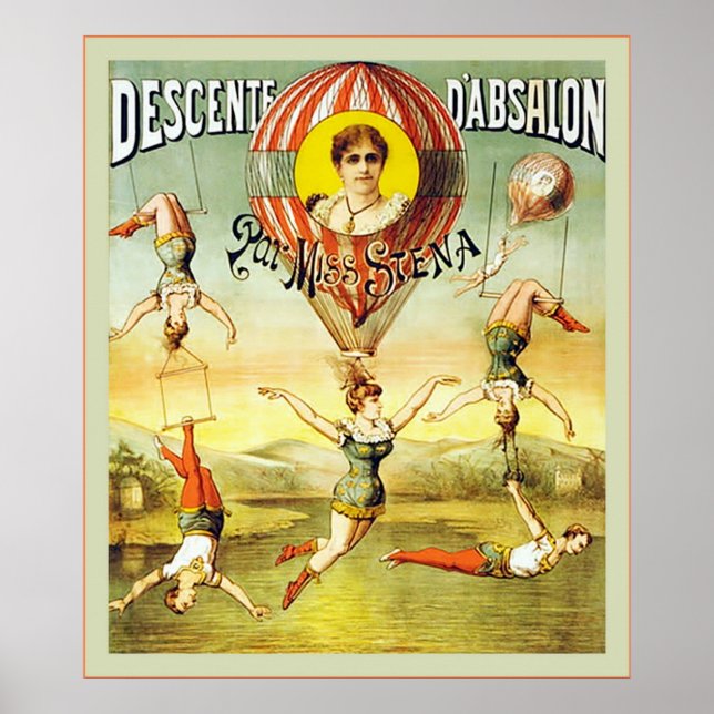 Descente d'Absalon ~ Vintage Circus Poster (Framsidan)