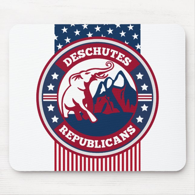 Deschutes republikans New Logotyp Mouse Pad Patrio Musmatta (Framsidan)