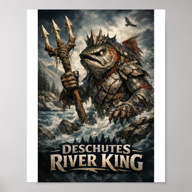 Deschutes River King Trident Fisk Monster Affisch (Framsidan)