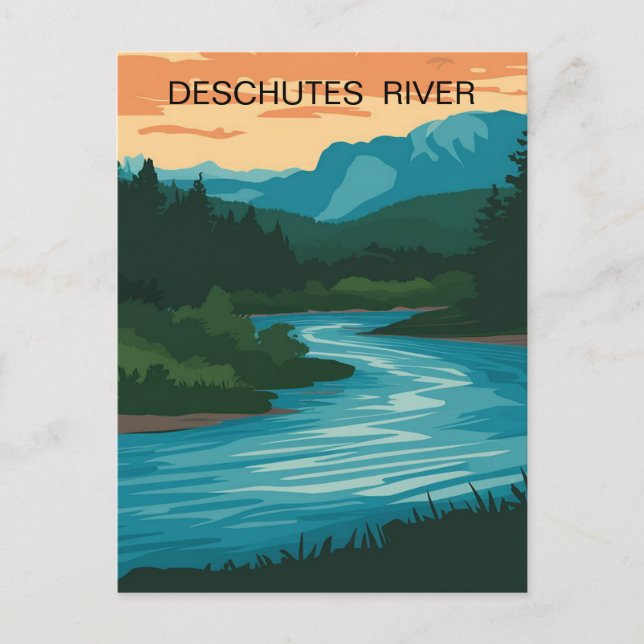 Deschutes River Oregon Vykort (Framsida)