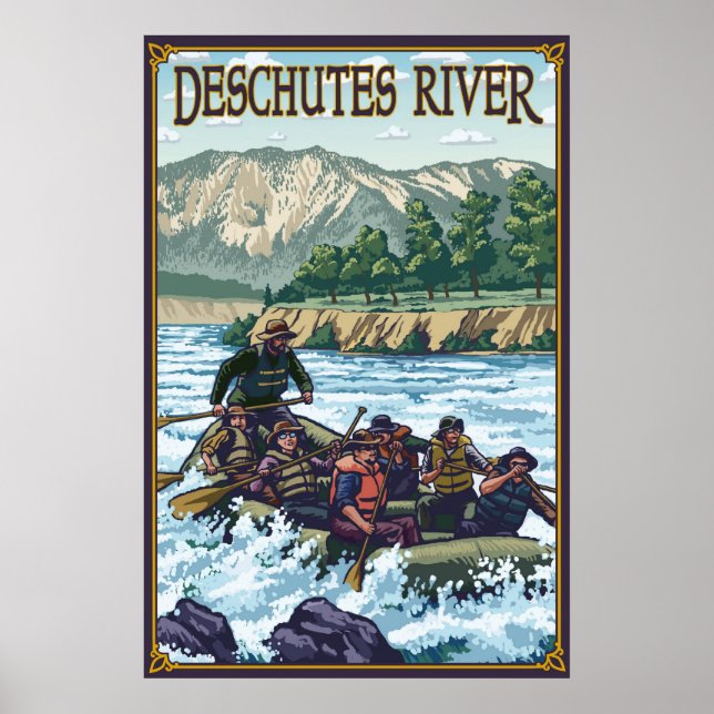 Deschutes River Rawing - Bend ELLER Travel Poster (Framsidan)