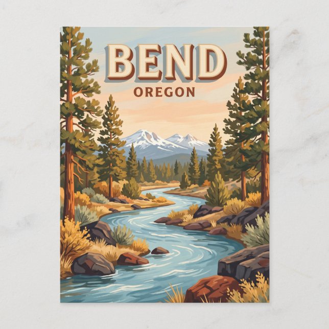 Deschutesfloden vid Bend Oregon Vykort (Framsida)
