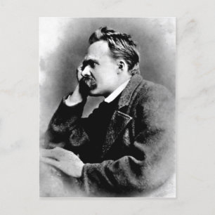Description Porträtt of Friedrich Nietzsche, 1882; Vykort