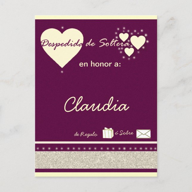 Desdepida de Soltera Inbjudan Vykort (Framsida)