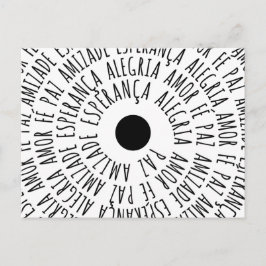 Desejos de Natal - Kärlek Fé Esperança Vykort