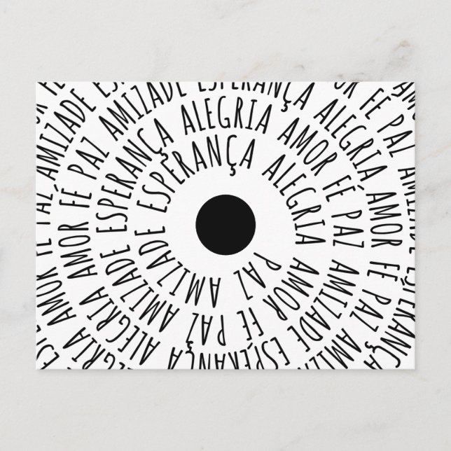 Desejos de Natal - Kärlek Fé Esperança Vykort (Framsida)