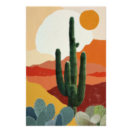 desert and cactus perfect poster