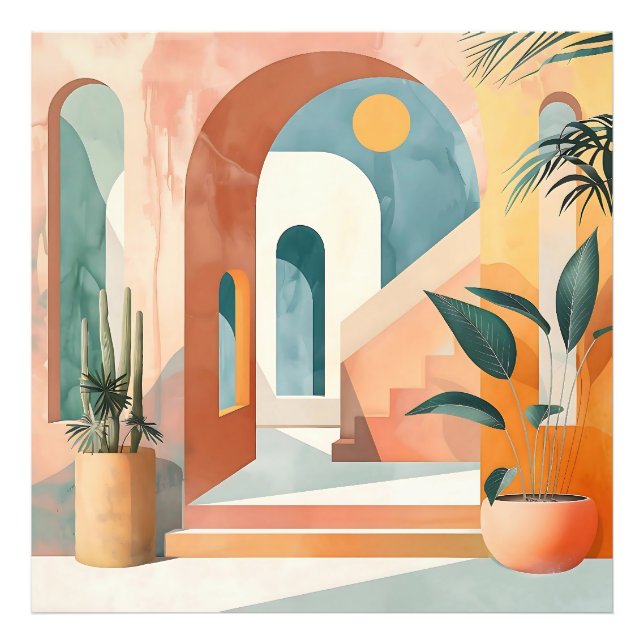 Desert Arches - Modern Abstrakt Architecture Fototryck (Framsidan)