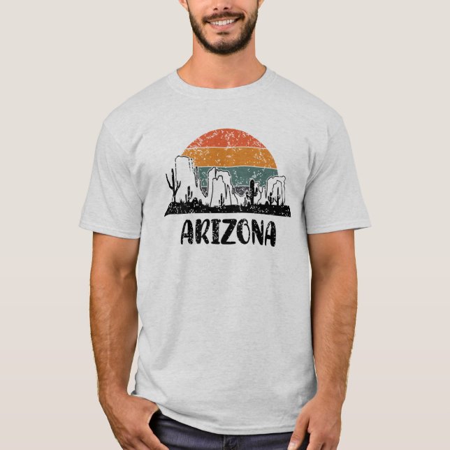 Desert Arizona Retro Sunset Manar T Shirt (Framsida)