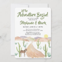 Desert Äventyr börjar Succulent Boho Baby Shower