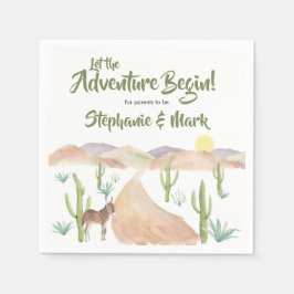 Desert Äventyr börjar Succulent Boho Baby Shower Pappersservett