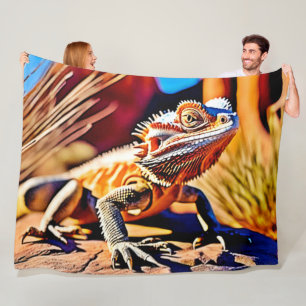 Desert Bearded Dragon Fleecefilt