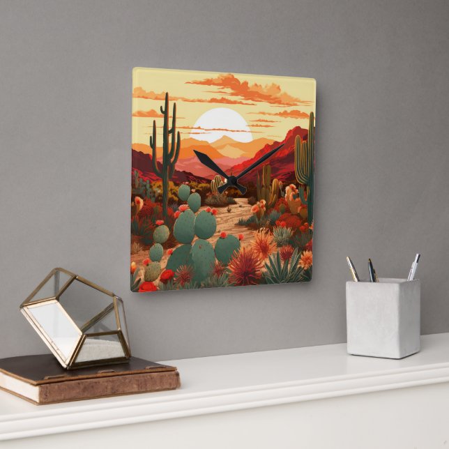 Desert Beauty #1 Poster Fyrkantig Klocka (Kontor)