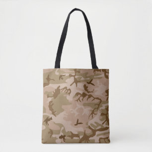 Desert Beige Brown Grönt Camo Camouflage Tygkasse