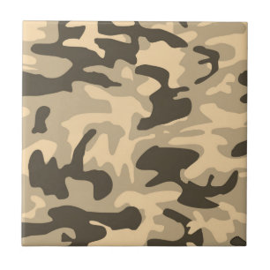 Desert Beige Camo Camouflage Mönster Kakelplatta