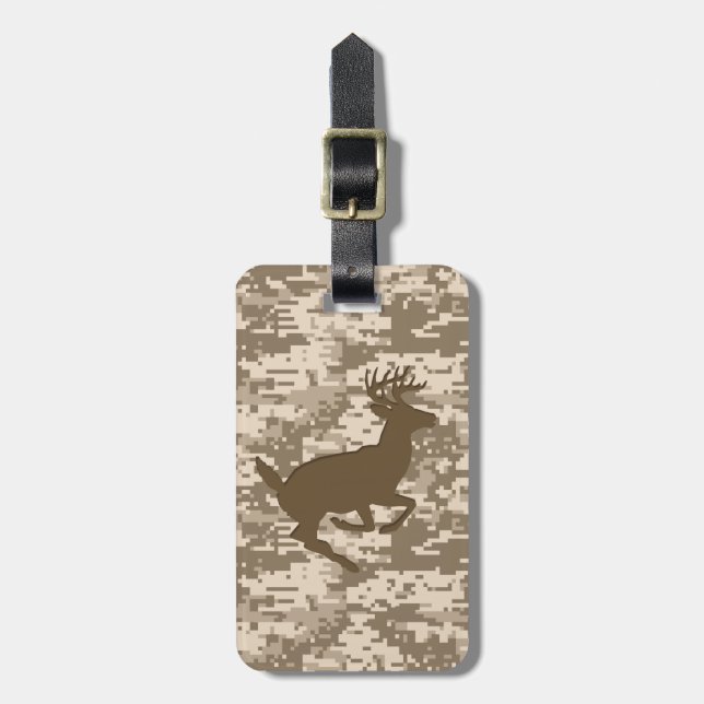 Desert Beige Digital Camouflage Hjort Camo Mönster Bagagebricka (Vertikal Framsida)