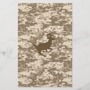 Desert Beige Digital Camouflage Hjort Camo Mönster Brevpapper