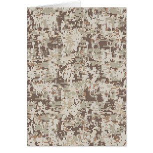 Desert Beige Stil Digital Camouflage Hälsningskort