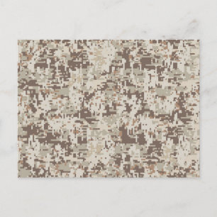 Desert Beige Stil Digital Camouflage Vykort