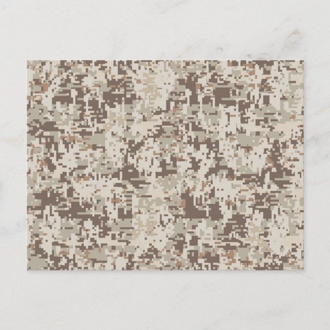 Desert Beige Stil Digital Camouflage Vykort (Framsida)
