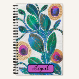 Desert-blomma, med ditt namn, vattenfärgsgrafik