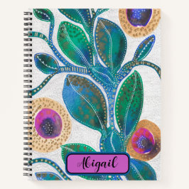 Desert-blomma, med ditt namn, vattenfärgsgrafik