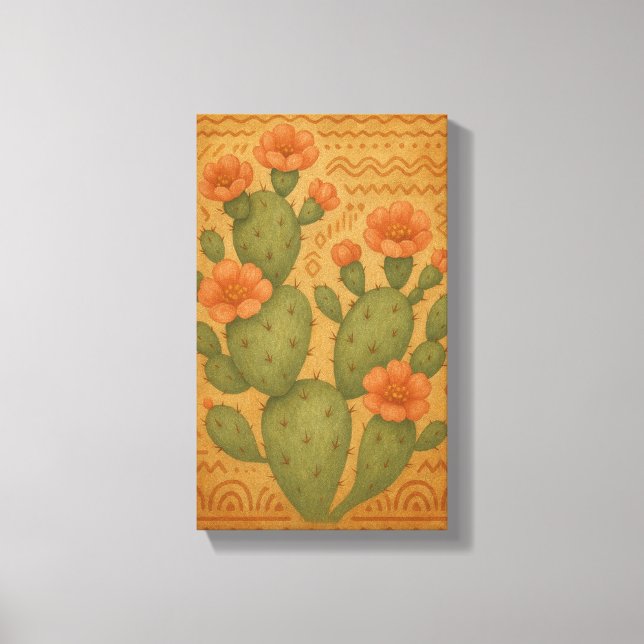 Desert Bloom - Cactus Boho Canvas Art (Framsida)