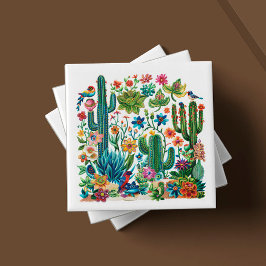 Desert Blooms Cacti Crescendo Kakelplatta