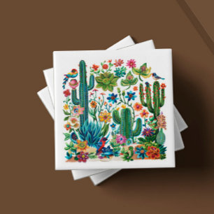 Desert Blooms Cacti Crescendo Kakelplatta
