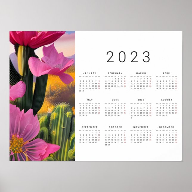 Desert Blooms Closeup Digital Art 2023 Calendar Poster (Framsidan)