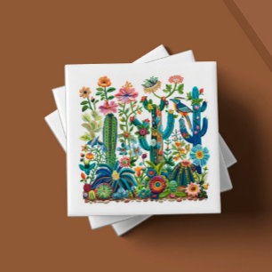 Desert Blooms Embroized Eden Kakelplatta