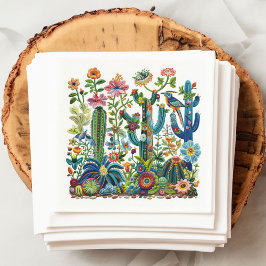 Desert Blooms Embroized Eden Pappersservett