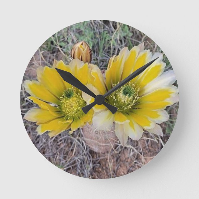 Desert Blooms Rund Klocka (Framsida)